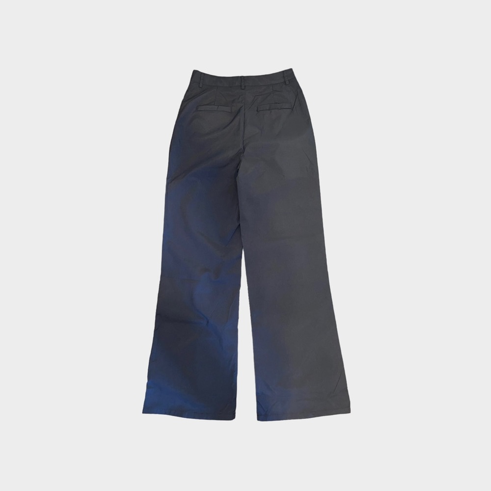 Pretty Little Thing Charcoal Peach Skin Straight Leg Trousers - Picture 7 of 10